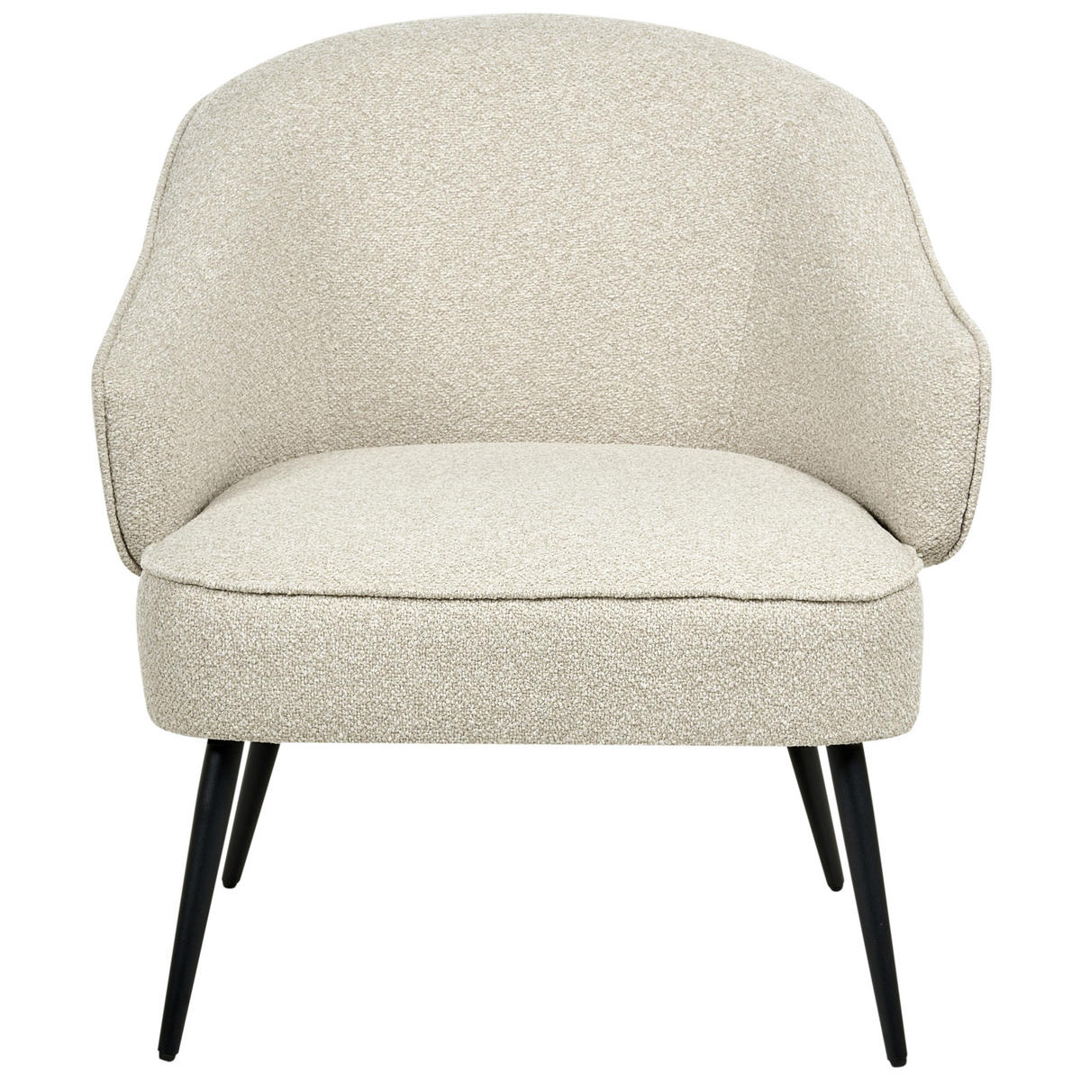 SESSEL Hellbeige Kayla - Beige/Schwarz, Textil (70/77/76cm) - Beliani