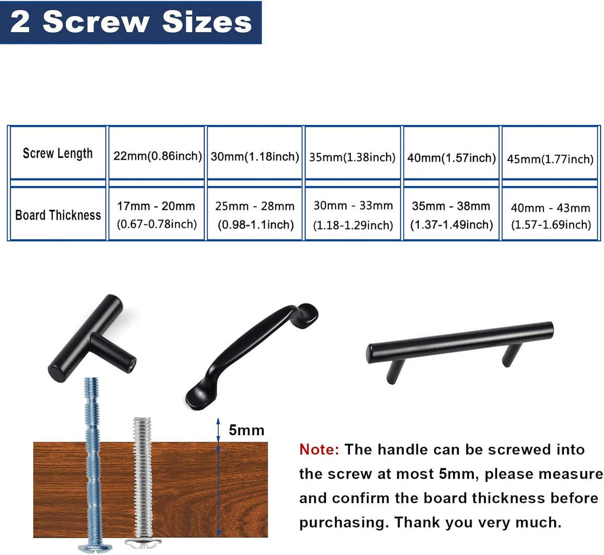 KÜCHENGRIFF Schwarz 12er-Set 96 mm - Schwarz, Metall (2/3/13cm)