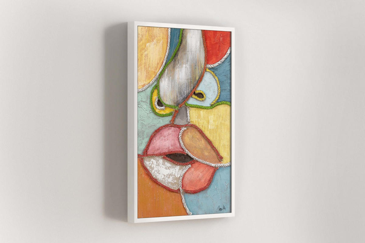 RUČNĚ MALOVANÝ AKRYLOVÝ OBRAZ, 60/90 CM - různobarevná, dřevo/textil (60/90cm) - KUNSTLOFT
