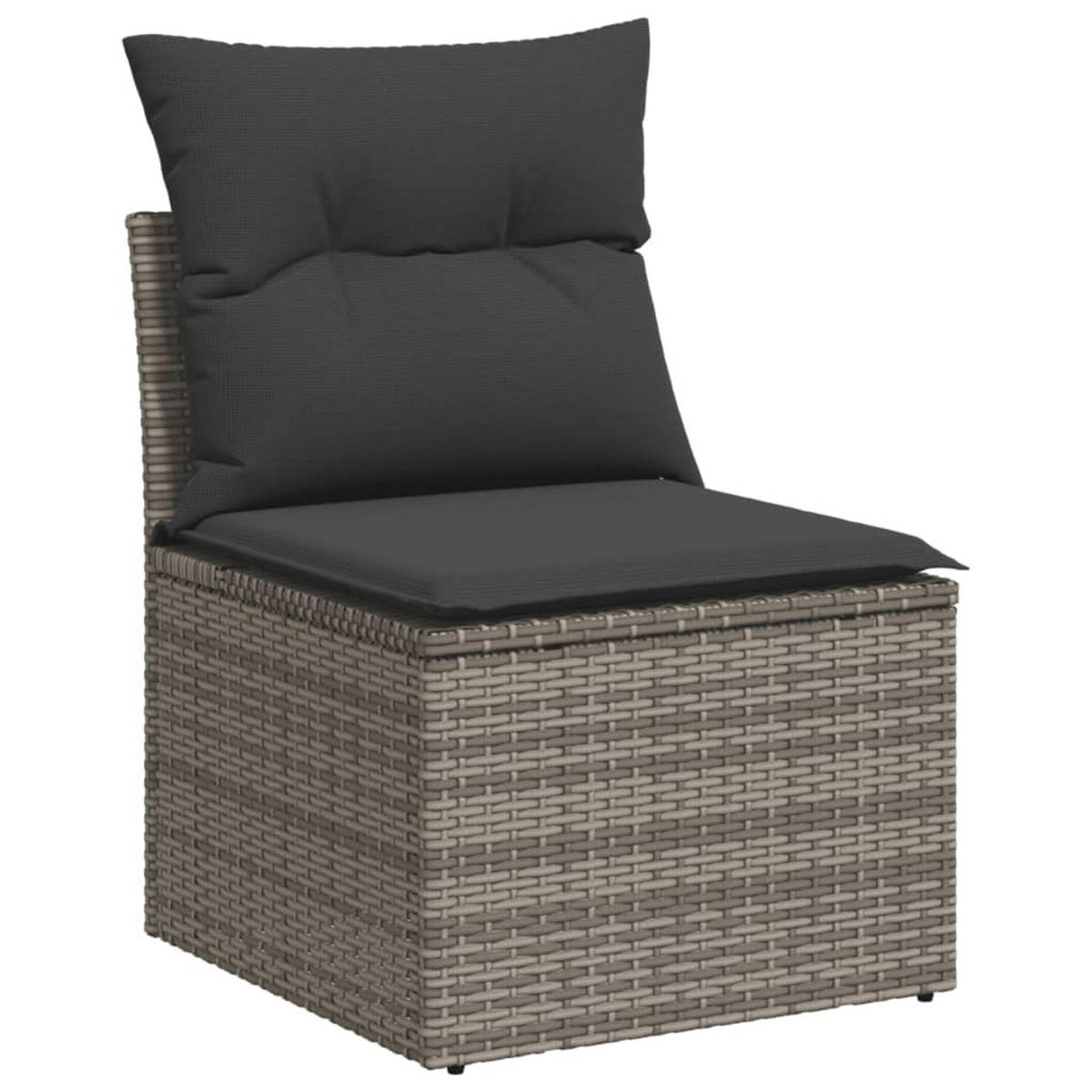 GARTEN-SOFAGARNITUR 4-TLG. Mit Kissen Grau Poly Rattan - Grau, Kunststoff - vidaXL