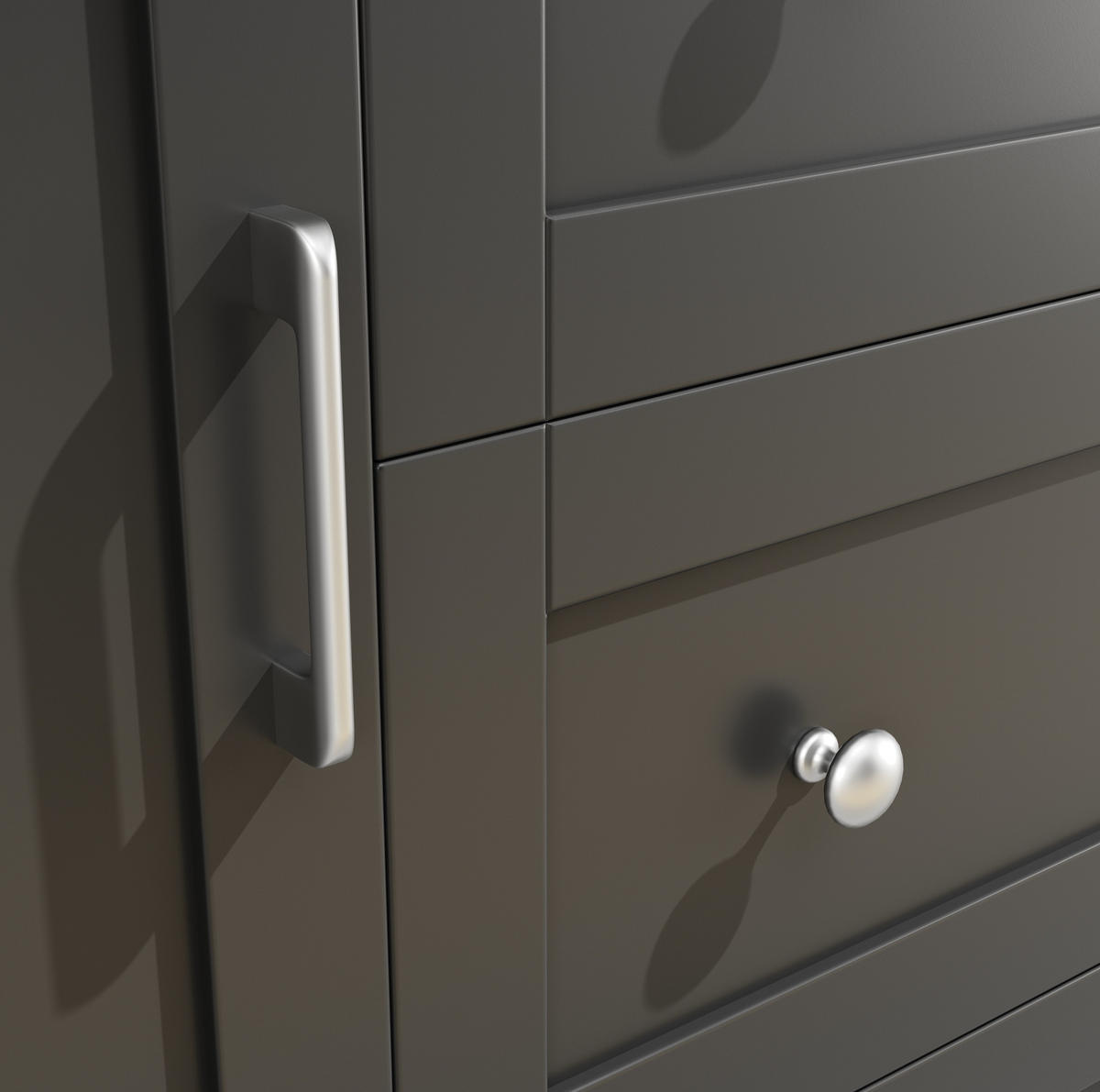 HOCHSCHRANK mit LED 115 x 40 x 180 cm MDF Black/Natural - Schwarz, Holzwerkstoff (40/180/115cm) - Meubliv