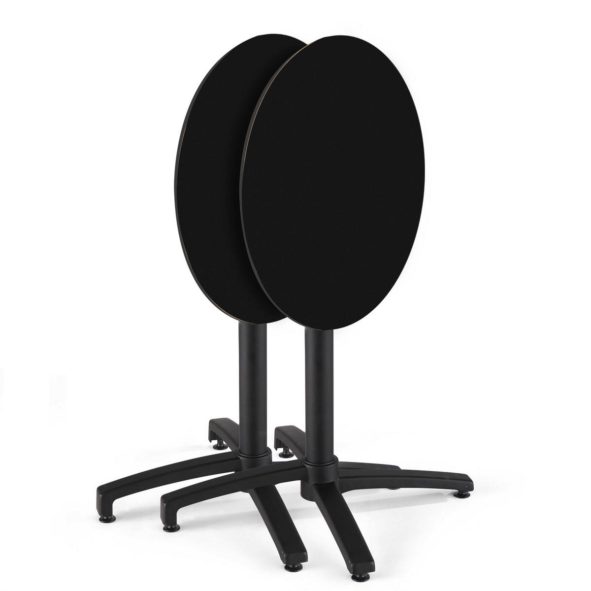 GARTENTISCH rund, Schwarz - Schwarz, Holzwerkstoff (70/70/72cm) - Oviala