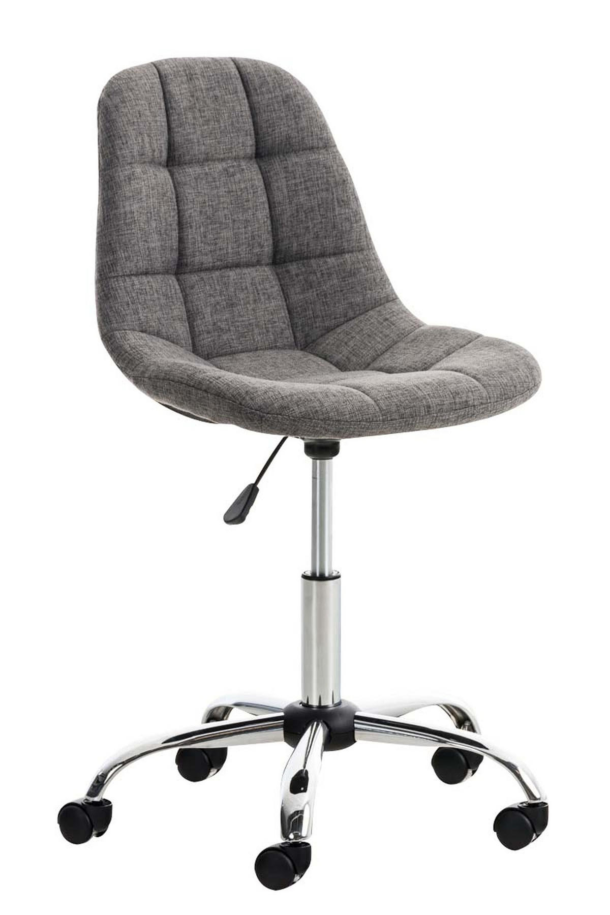 BÜROSTUHL Emily, Stoff Hellgrau - Grau, Textil/Metall (55/91/55cm) - TPFLiving