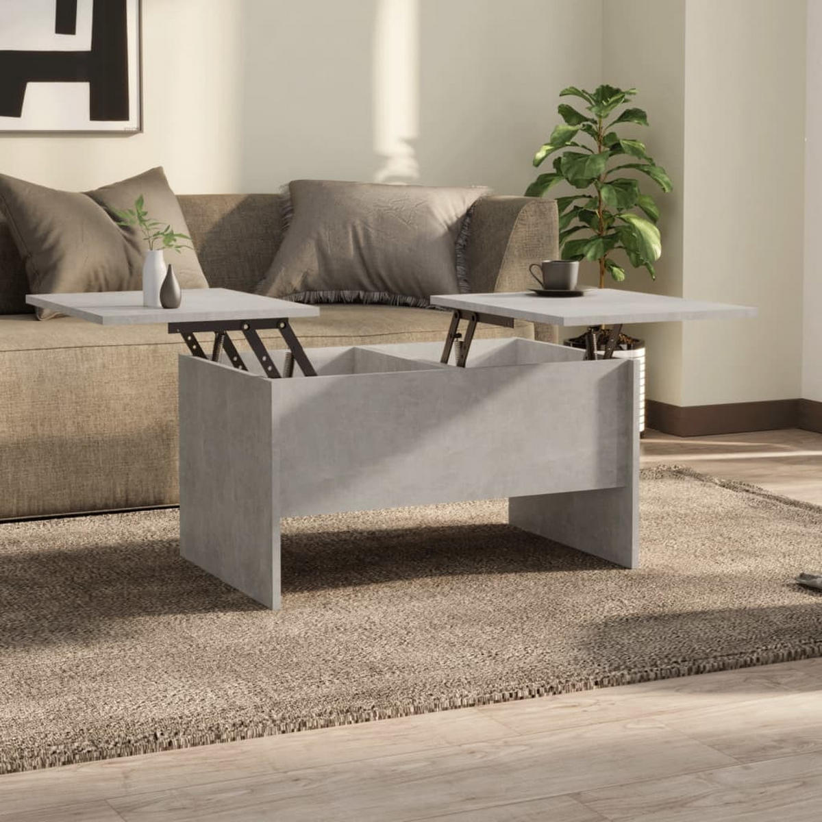 COUCHTISCH Betongrau 80x50x42,5 cm Holzwerkstoff - Grau, Holzwerkstoff (80/50/42.5cm) - furnicato