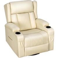 RELAXSESSEL mit Liegefunktion, drehbar, Kunstleder, Beige - Beige, Kunststoff (87/103.5/94.5cm) - Woltu
