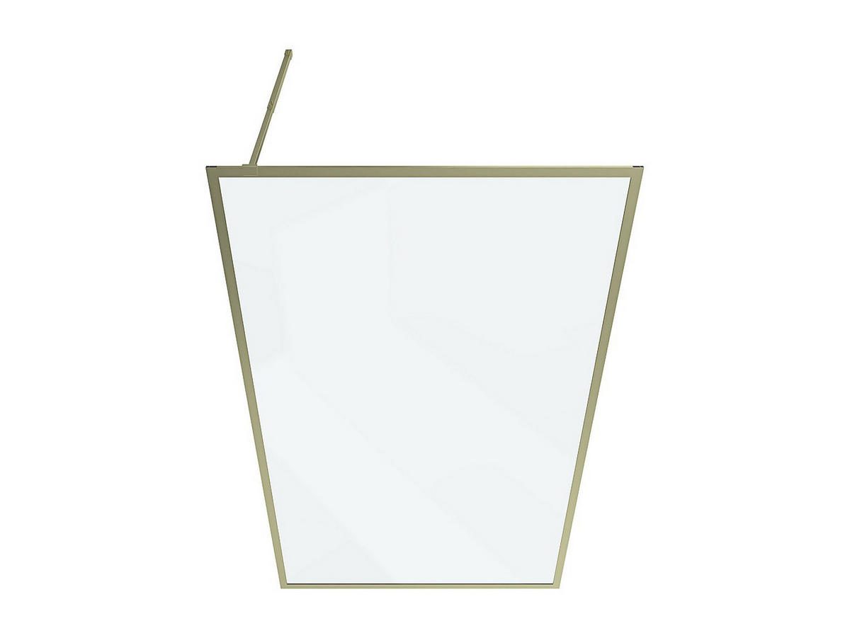 DUSCHTRENNWAND Seitenwand italienische Dusche - 120 x 200 cm - Sicherheitsglas - Goldfarben - AMBERI - Goldfarben, Glas/Metall (120/200cm) - Vente-Unique