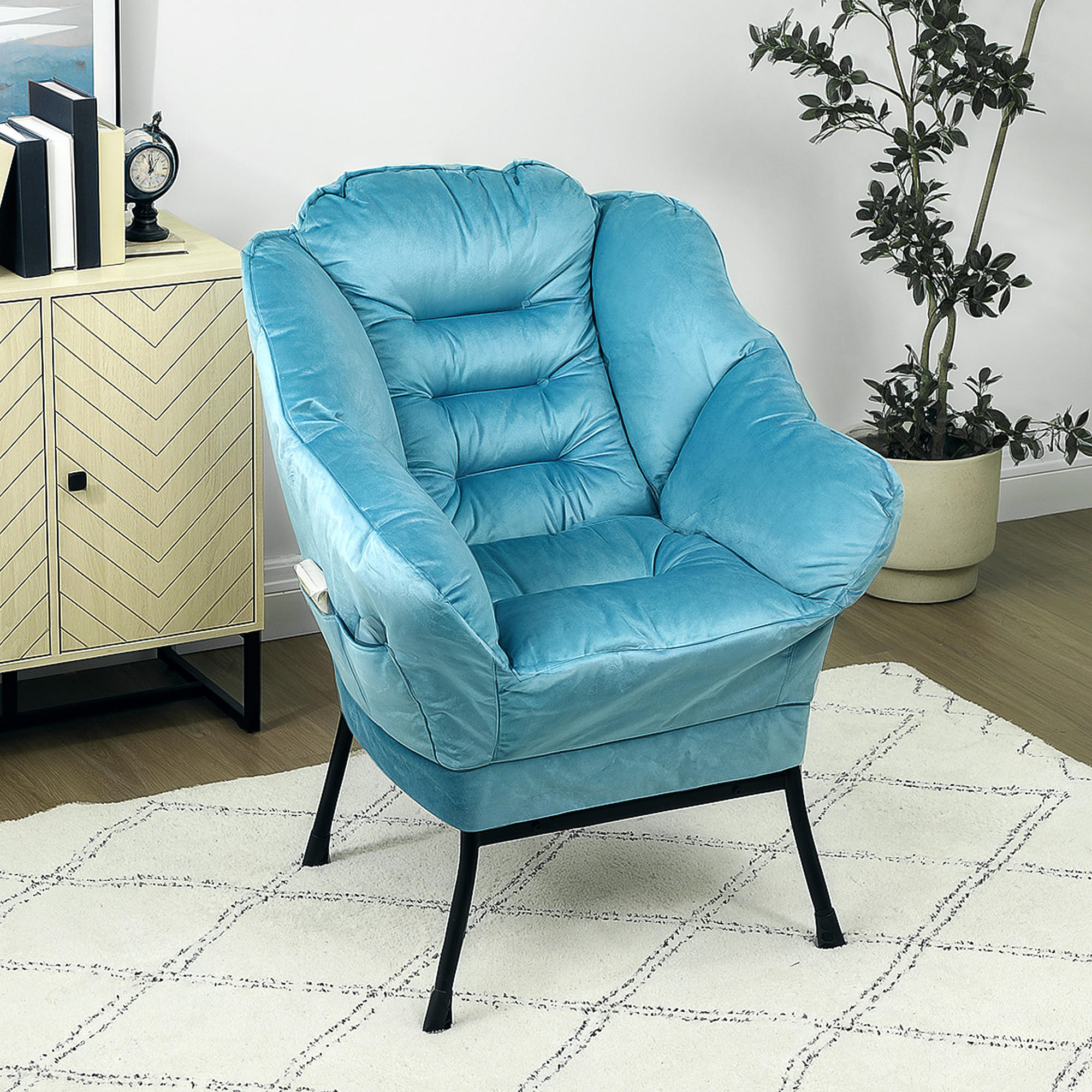 SESSEL - Blau, Kunststoff (78/100/80cm) - HOMCOM