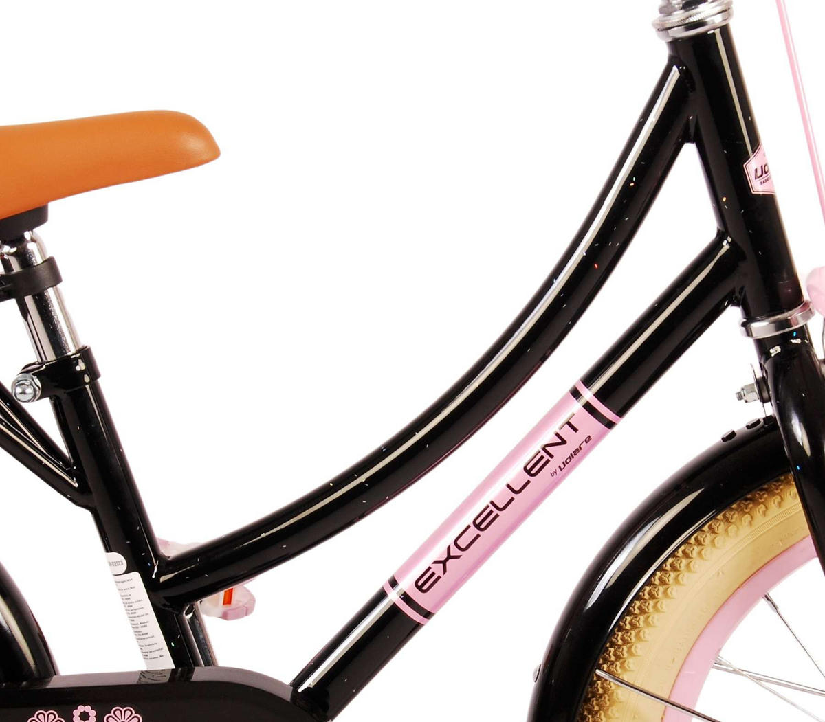 KINDERFAHRRAD Excellent - Mädchen - 16 Zoll - Rücktritt + Handbremse - Schwarz - Schwarz, Metall (65cm) - TPFSports