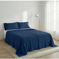 OBERBETTLAKEN basic 180x270 cm dunkelblau - Dunkelblau, Textil (180/270cm) - Happy Friday