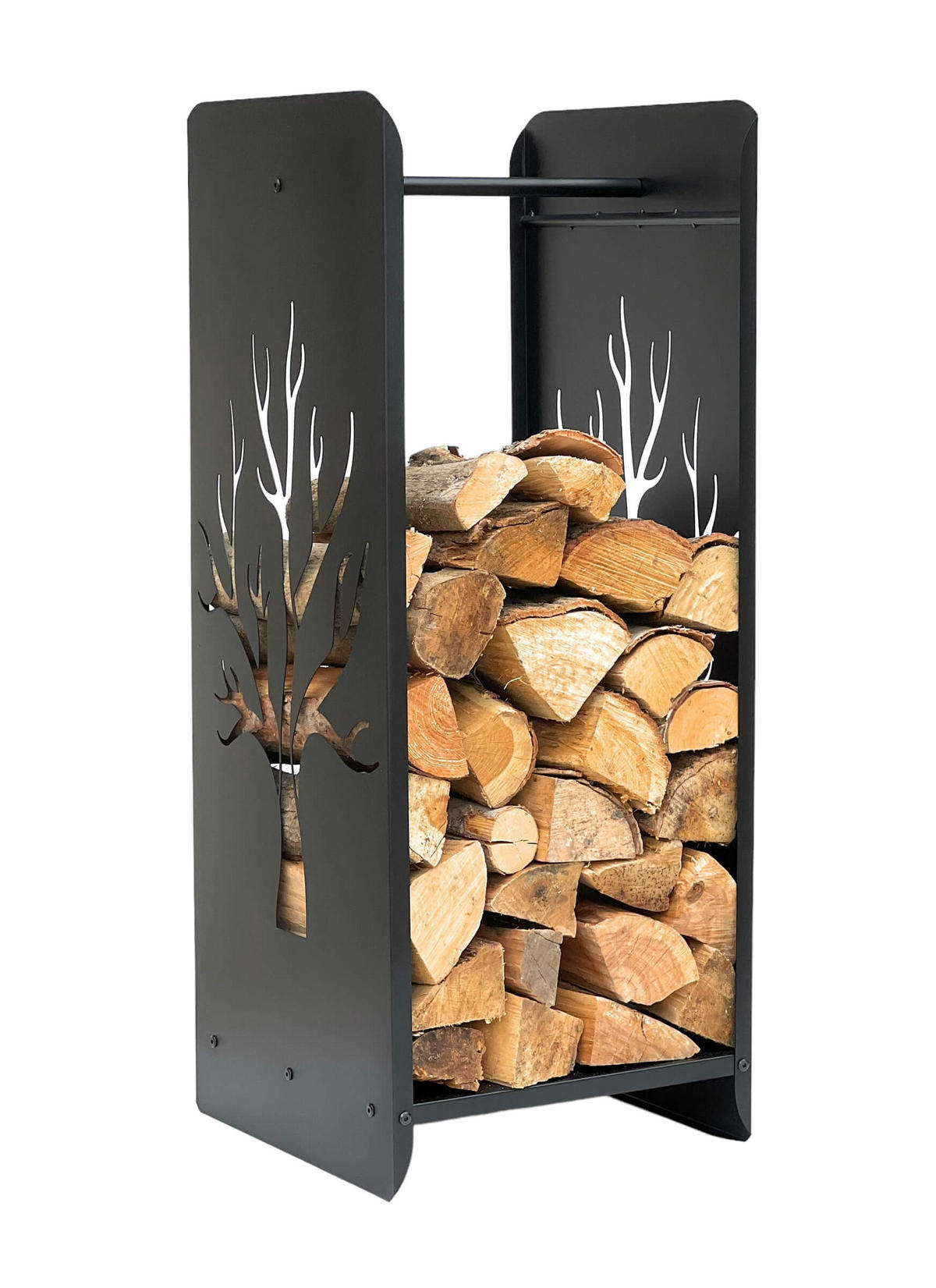 KAMINHOLZREGAL Metall Schwarz 100 cm 96428 - Schwarz, Metall (40/100/40cm) - DanDiBo