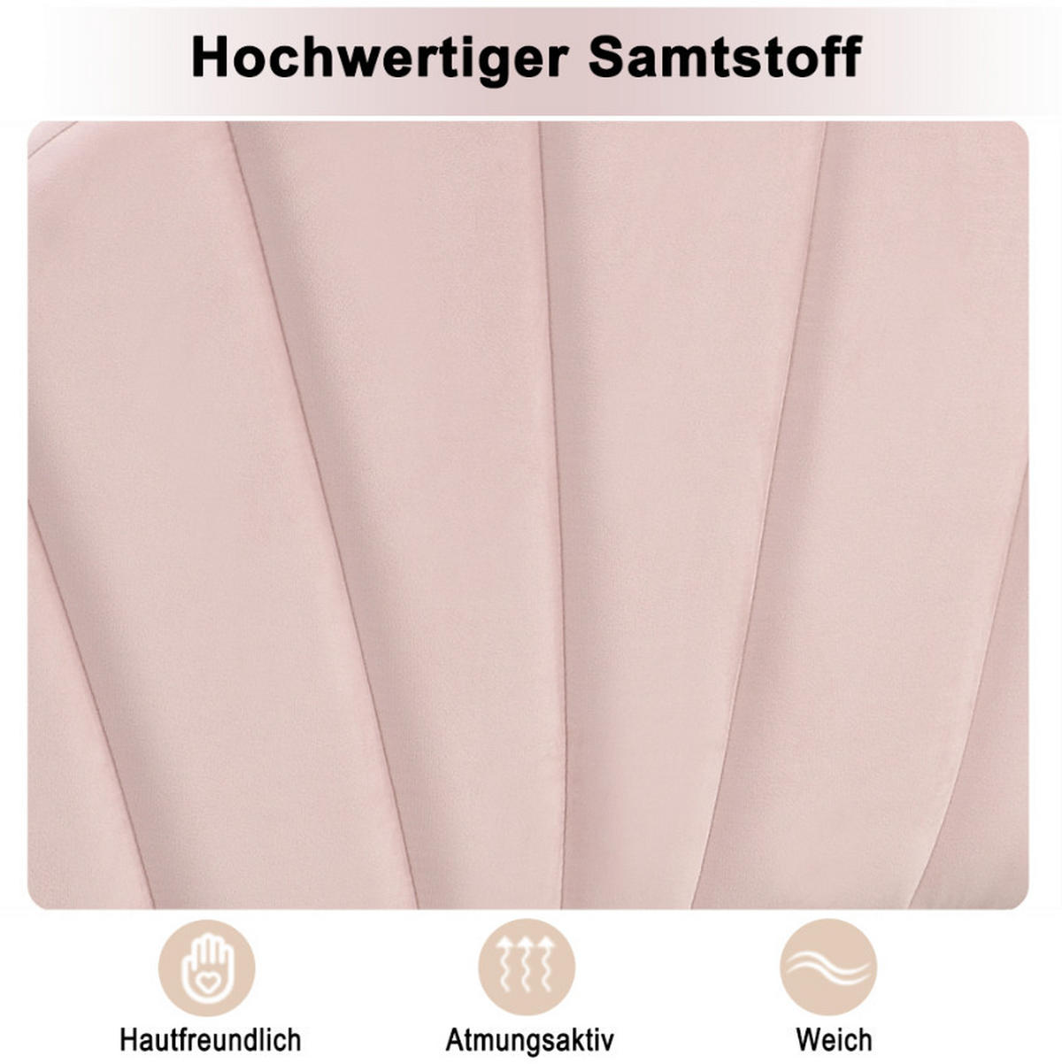 POLSTERBETT 90/200 cm in Rosa aus Samt mit verstellbarem Kopfteil - Pink, Textil (90/200cm) - OKMYHOME