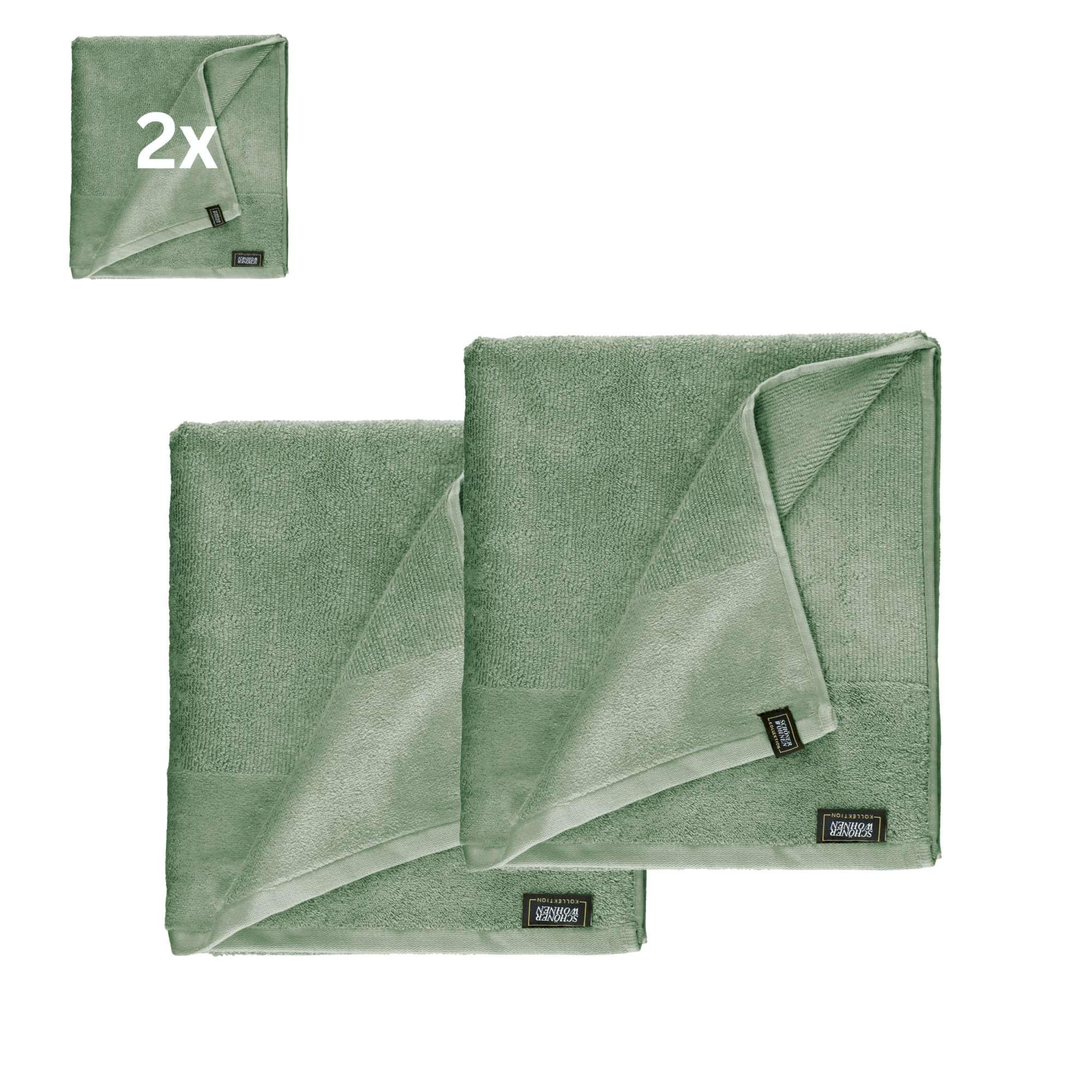 BADETUCH SENSE-2 - Grün, Textil (100/150cm) - Schöner Wohnen