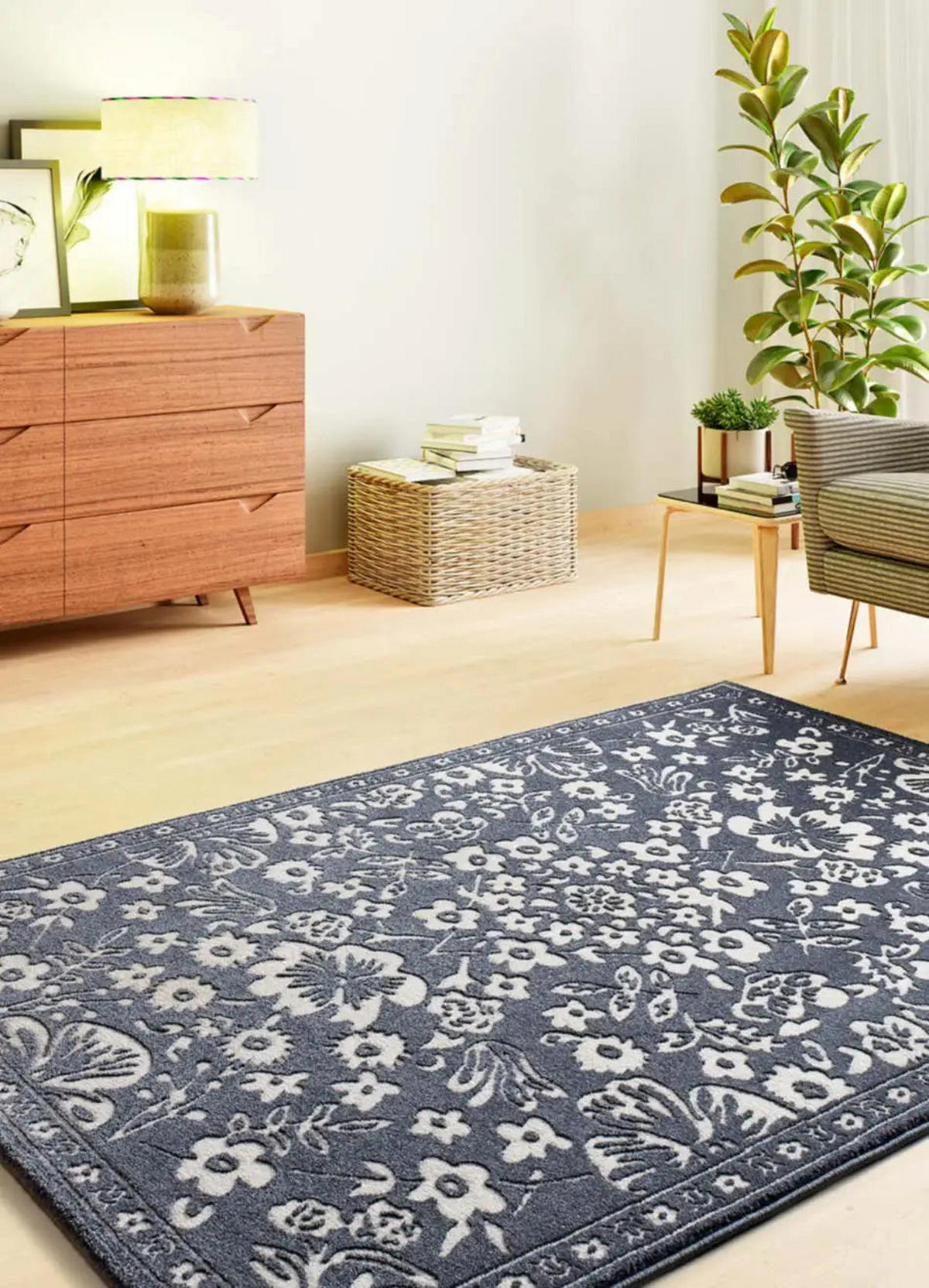 KURZFLORTEPPICH Blau / Mehrfarbig Amara 160/230 cm - Blau/Creme, Naturmaterialien/Textil (160/230cm) - Atticgo