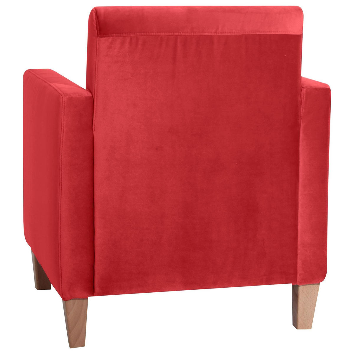 SESSEL Karol Bezug Samtvelours Buche natur / rot - Rot, Kunststoff (71/81/70cm) - 58aufmkessel