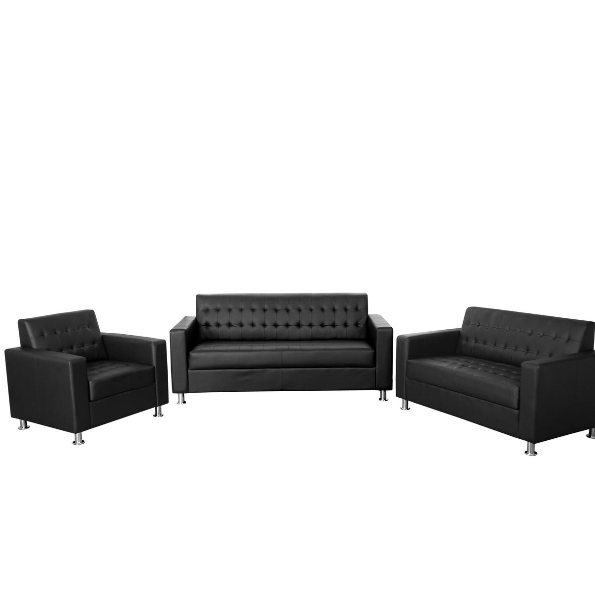 SOFAGARNITUR Schwarz - Schwarz, Textil (89/82/75cm) - MCW