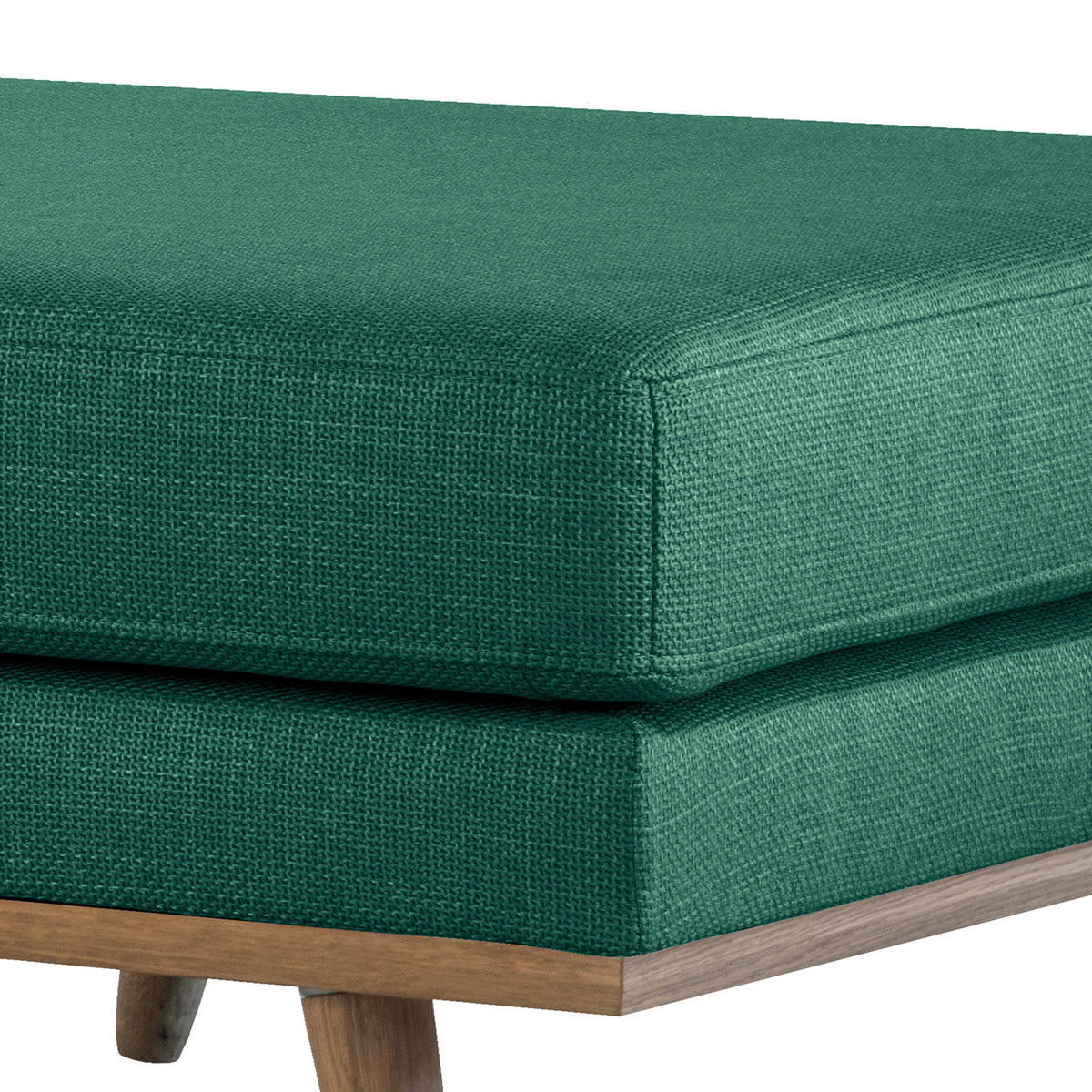 POLSTERHOCKER - Dunkelgrün/Eichefarben, Eichenholz/Textil (85/43/60cm) - home24