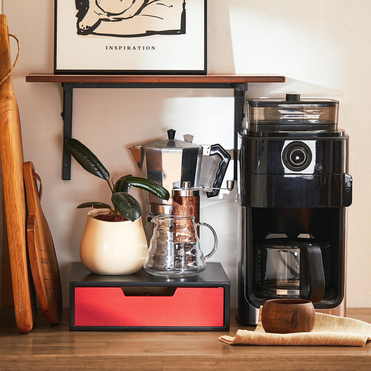 KAFFEE-KAPSELSTÄNDER Schwarz-Rot - Schwarz, Holz/Holzwerkstoff (30/9/31cm) - SoBuy