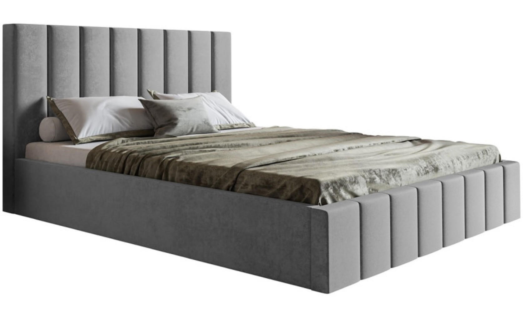 BETT Grau SIM 10 160x200 cm - Schwarz/Grau, Kunststoff/Textil (160/200cm) - Sepro Meble