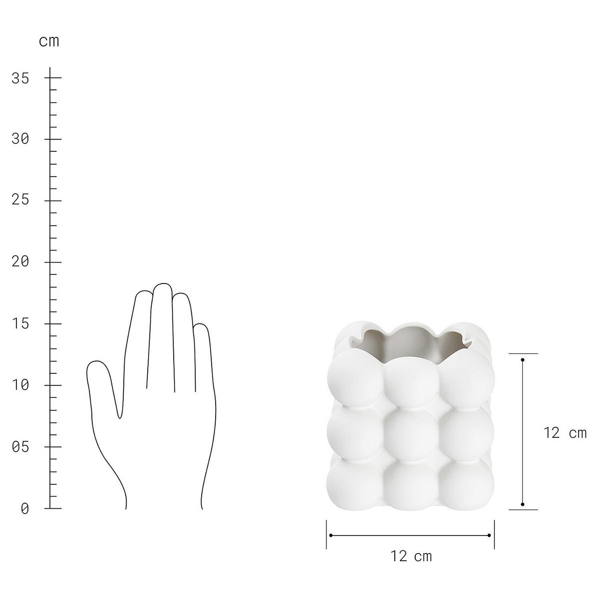 BLUMENTOPF Bubble - Weiß, Keramik (12cm) - Butlers