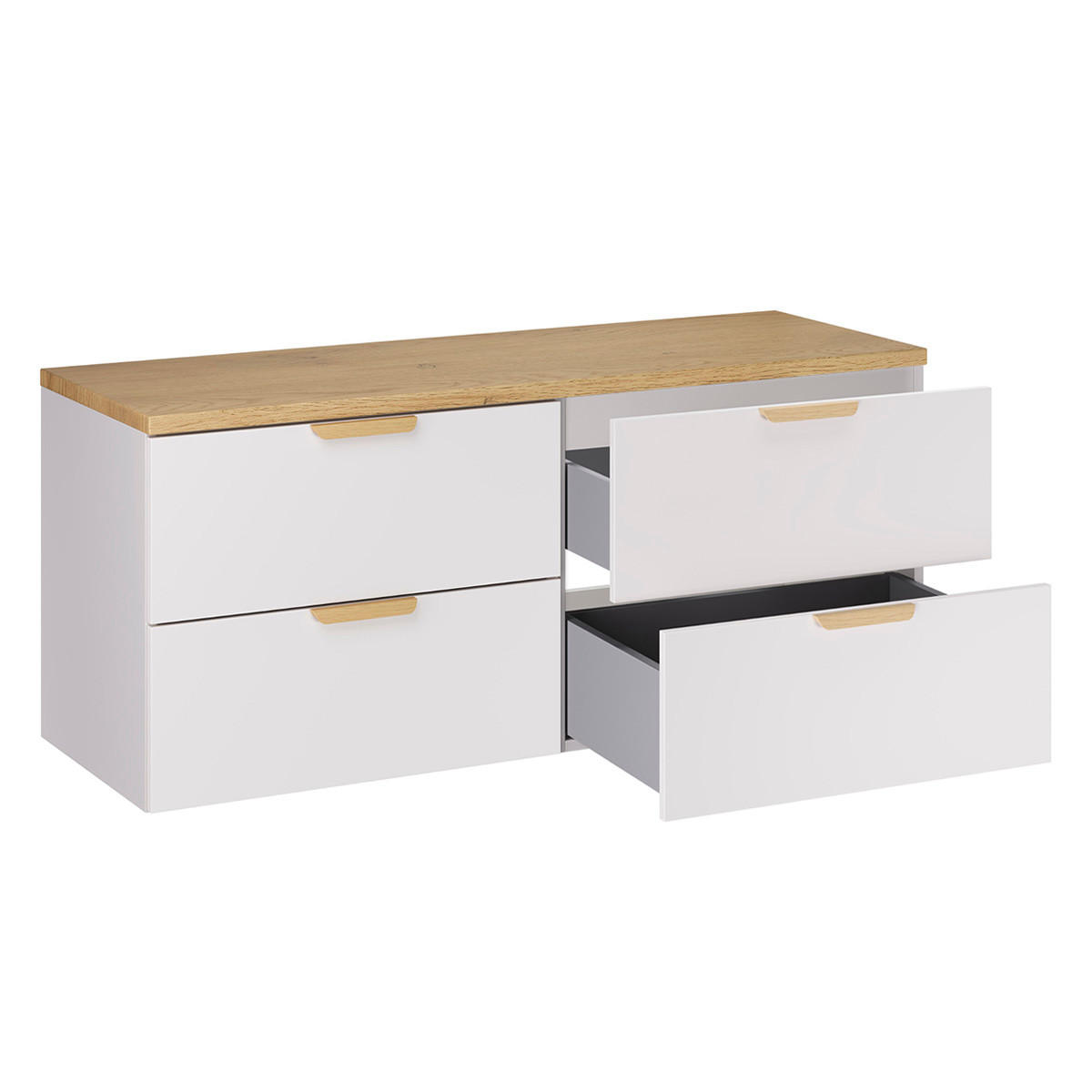 WASCHTISCHUNTERSCHRANK 120.6cm Oria 2er-Set Weiß - Weiß, Holzwerkstoff (120.6/50/46.5cm) - Petits-meubles