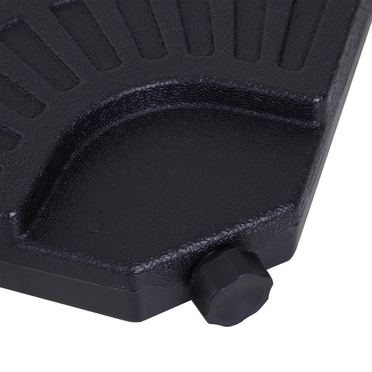 SCHIRMSTÄNDER Schwarz 4er-Set 48/48/8 cm - Schwarz, Kunststoff (48/48cm) - PANGIVO