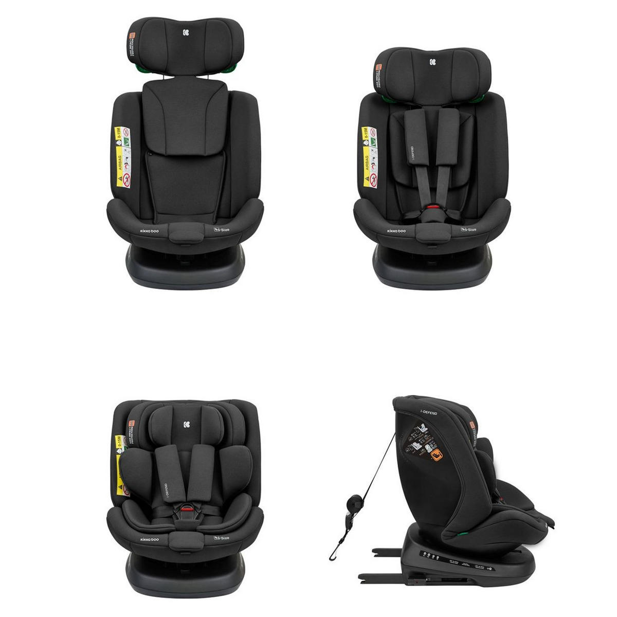 KINDERSITZ i-Defend i-Size schwarz (40-150cm) Isofix, 360 Grad Drehung, SPS - Schwarz, Kunststoff (44/56/48cm) - Kikka boo