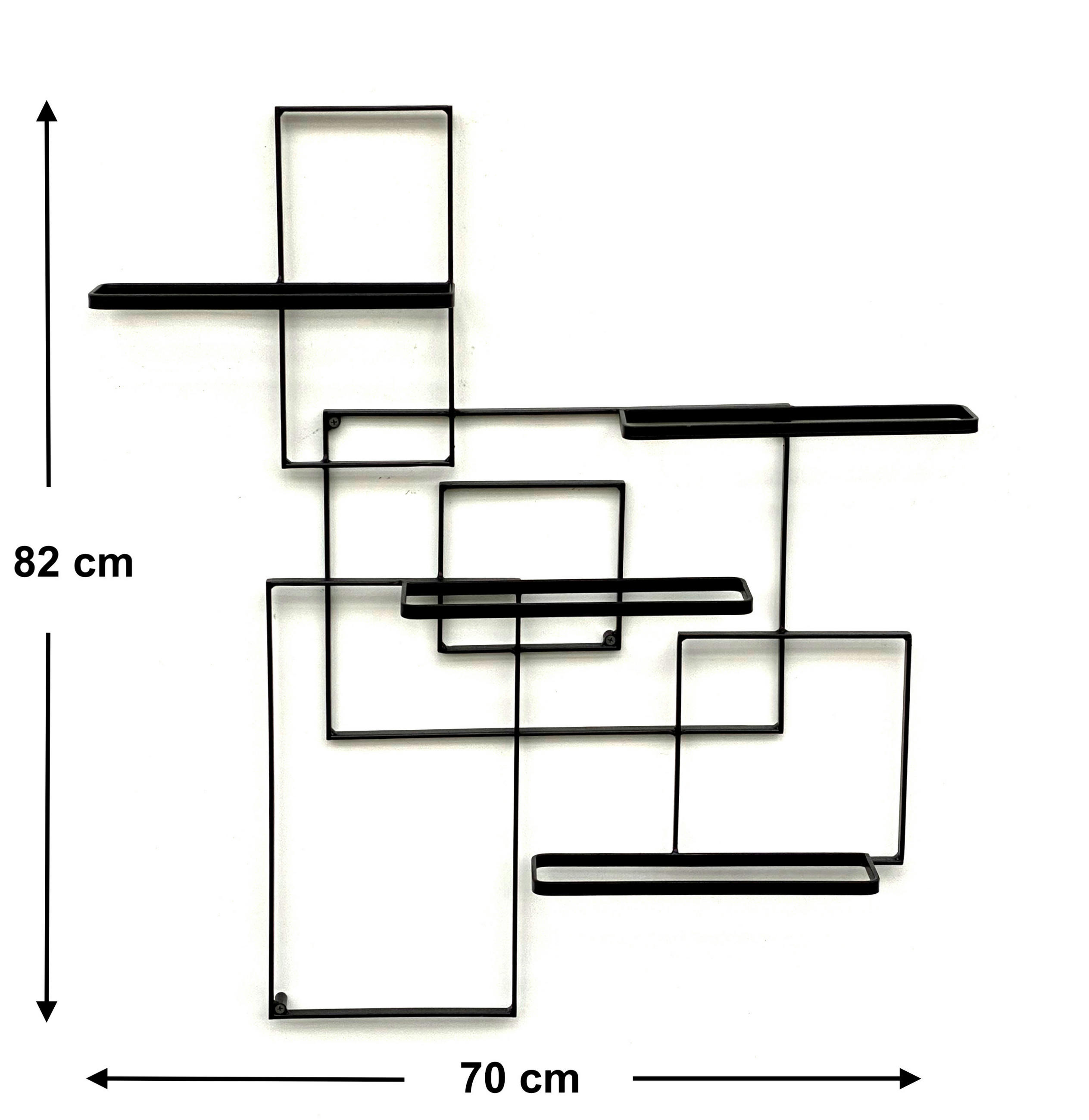 WEINREGAL für 4 Flaschen Metall Schwarz 70 cm Black Line  - Schwarz, Metall (70/82/10cm) - DanDiBo