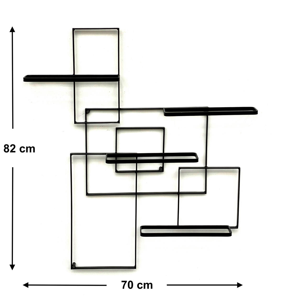 WEINREGAL für 4 Flaschen Metall Schwarz 70 cm Black Line  - Schwarz, Metall (70/82/10cm) - DanDiBo