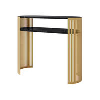 KONSOLENTISCH Fikoli Gold - Goldfarben/Schwarz, Holzwerkstoff/Metall (30/100/86cm) - MIRJAN24