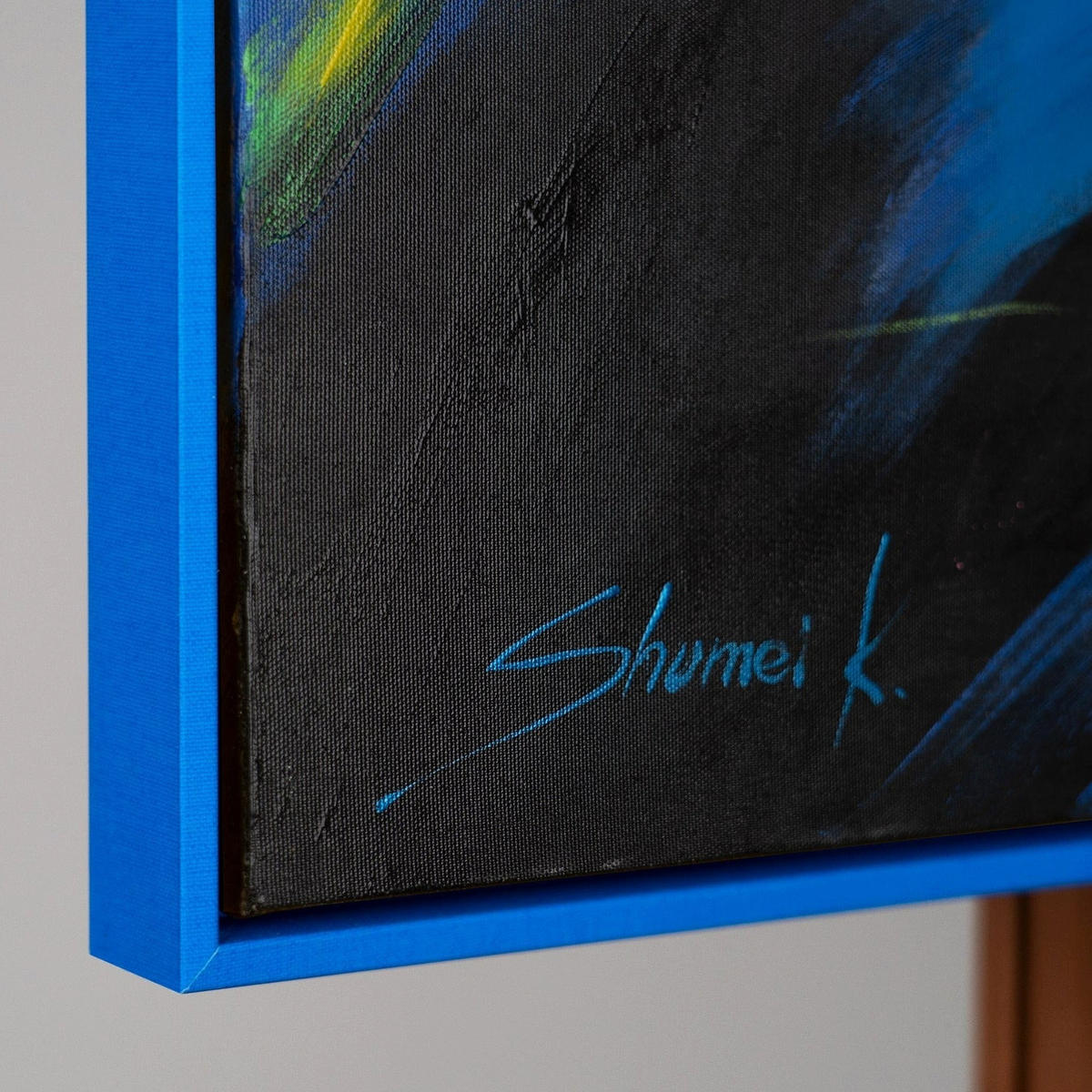 GEMÄLDE Vielfarbige Mähnen Schattenfugenrahmen Blau 140x100 cm - Blau, Holz (140/100cm) - YS-art gallery