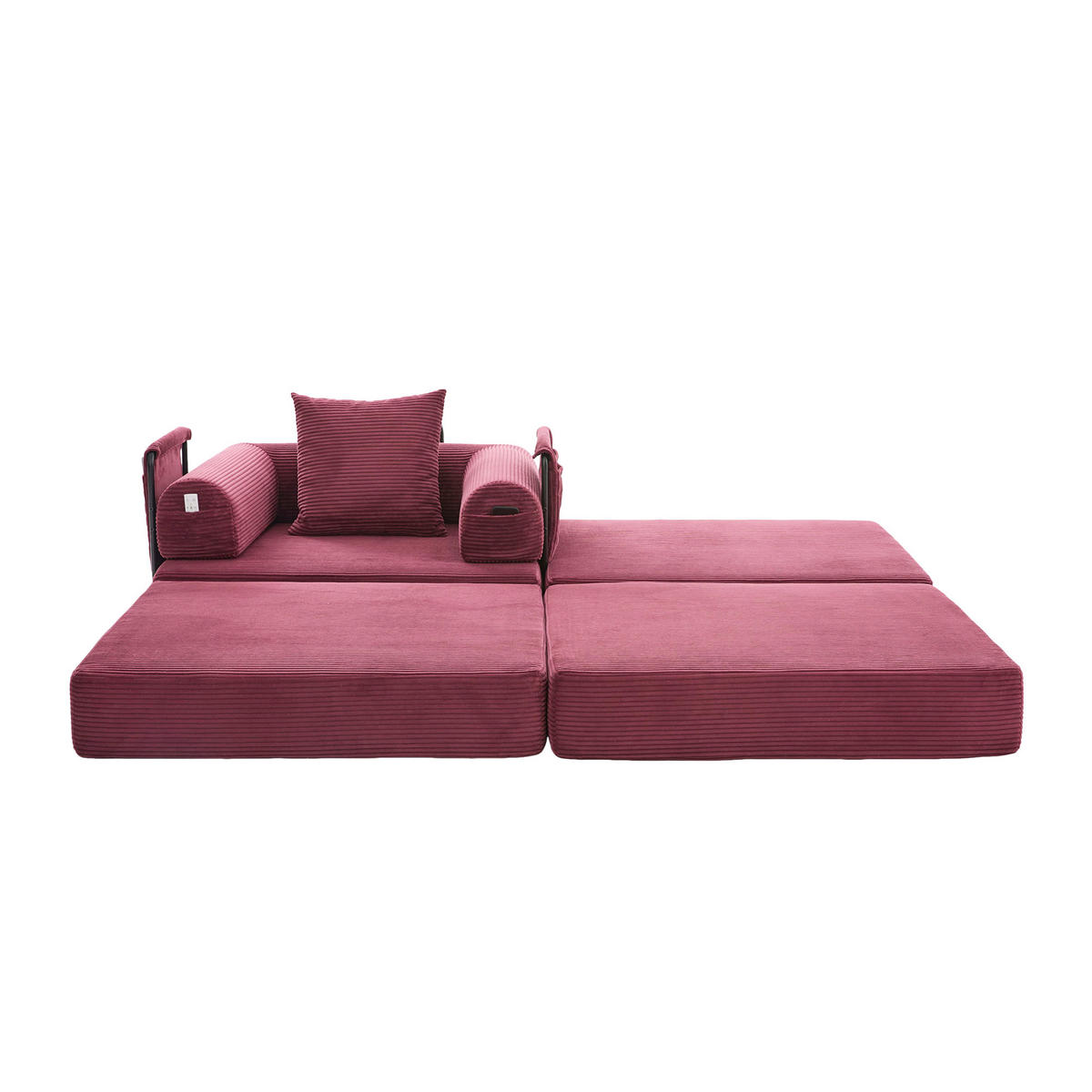 SCHLAFSOFA DE-33789 frei kombinierbar Weinrot - Weinrot, Metall (112/67/190cm) - ComfortXL