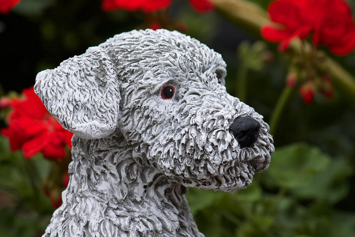 STEINFIGUR Hund Terrier, Frostfest, Steinguss - Grau, Stein (16/24/18cm) - stoneandstyle