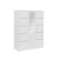 DREHTÜRENSCHRANK LABOO 147/200/58 cm in Weiß - Weiß, Holzwerkstoff (147/200/58cm) - Deine Möbel 24