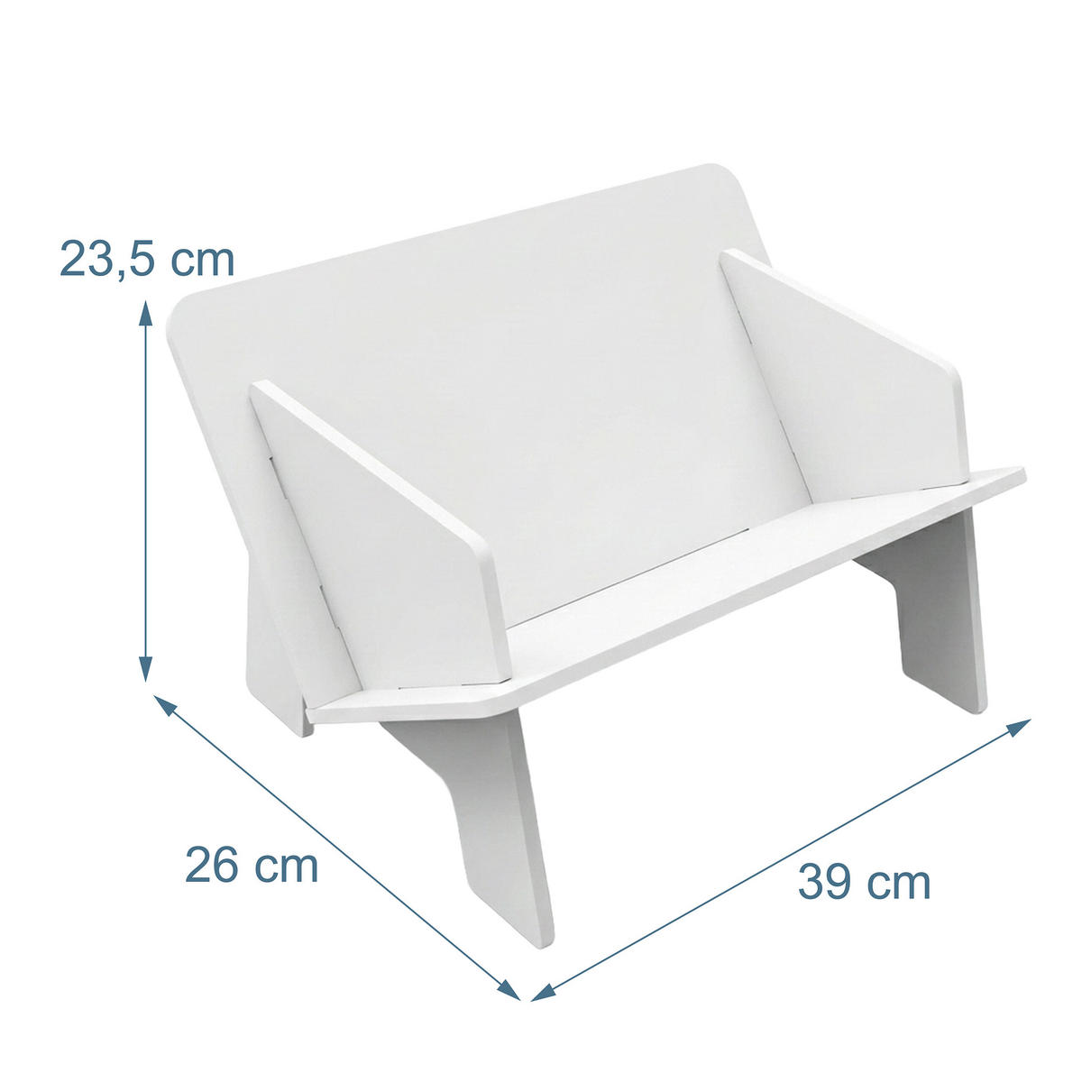 BÜCHERREGAL Weiß Tischregal - Weiß, Kunststoff (26/39/23.5cm) - Relaxdays