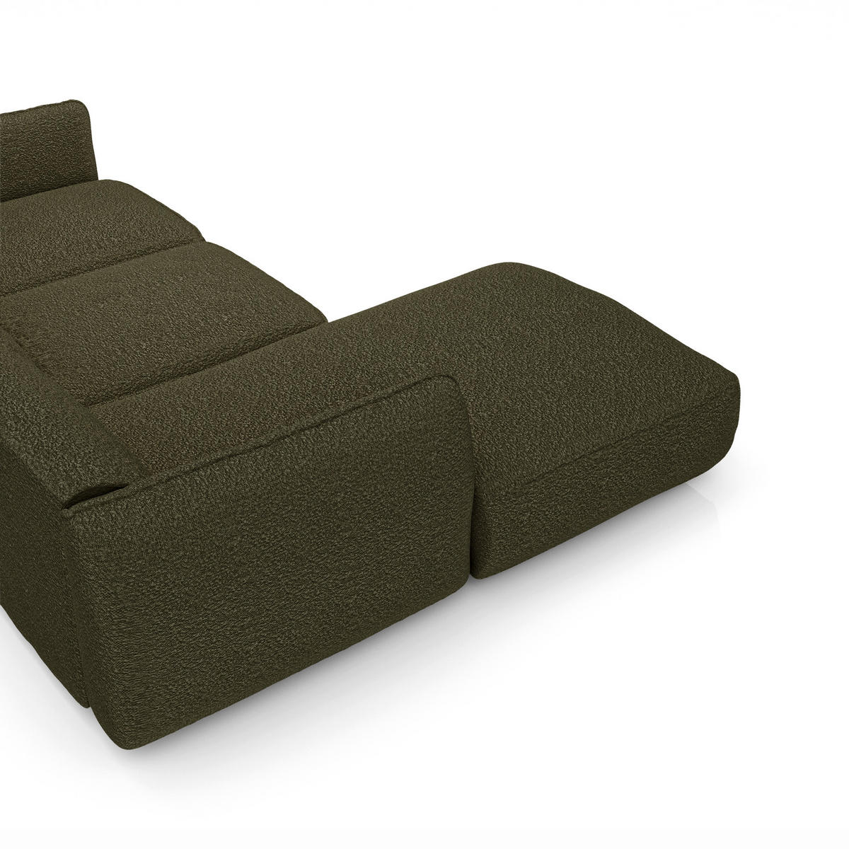 ECKSOFA LINKS Bouclé-Stoff Olivgrün 272cm - Olivgrün, Textil (165/272cm) - Sia Home
