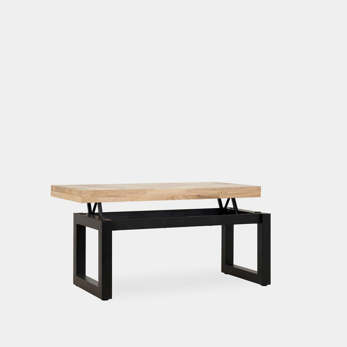 COUCHTISCH HOCHKLAPPBARER Alys Schwarz 120 cm x 48 - 62 cm - Schwarz, Holz (60/120/48cm) - Klast Home