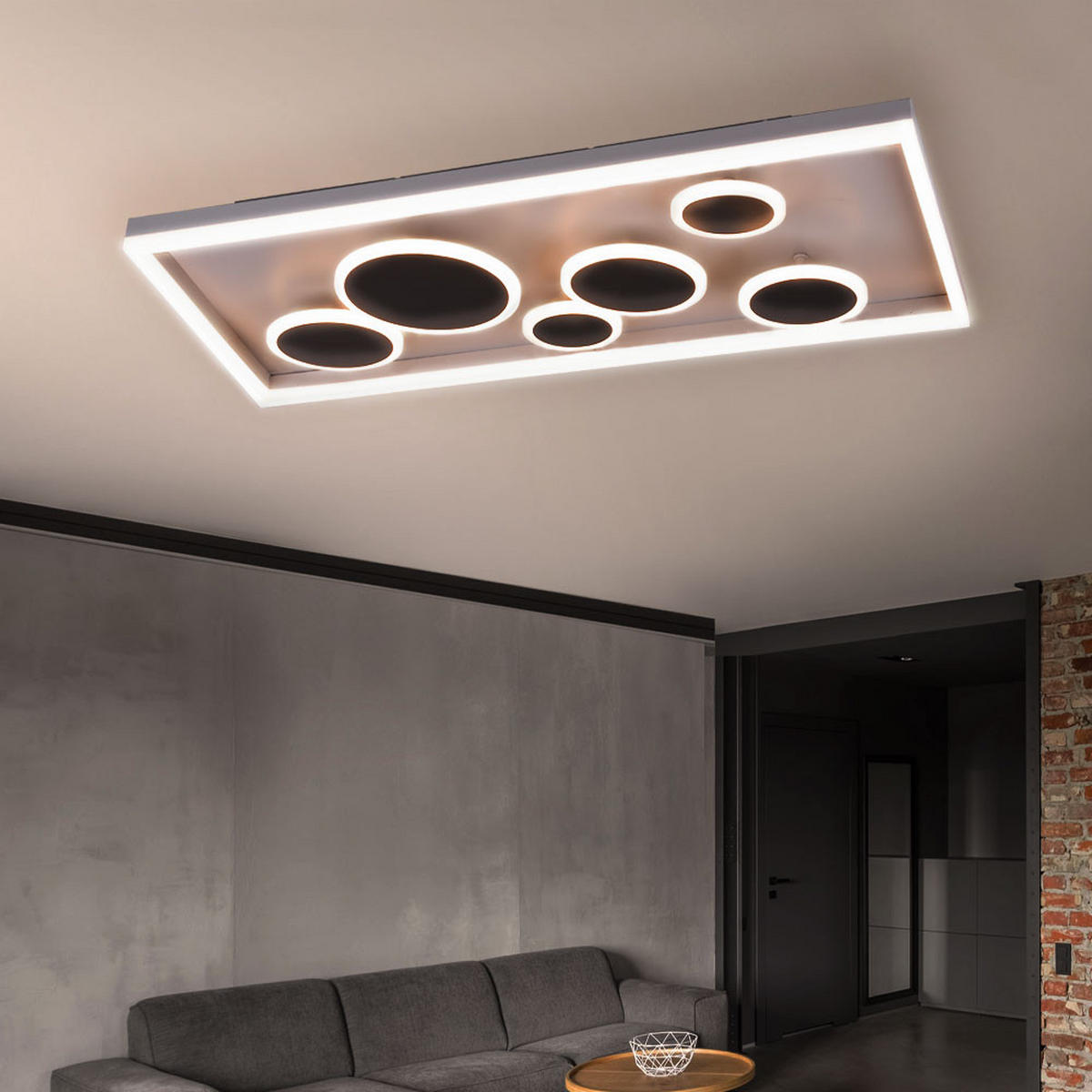 LED DECKENLEUCHTE Harriet Anthrazit - Anthrazit, Metall (80/40/9cm)