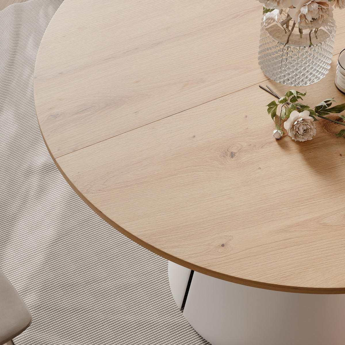 AUSZIEHTISCH BASE 100-176/76 cm, Weiß / Artisan-Eiche - Weiß/Eiche Artisan, Holzwerkstoff/Metall (100/100/76cm) - Idohome