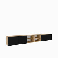 TV-SCHRANK Leo IV 300 cm, viertürig, artisan, schwarz - Schwarz/Eiche Artisan, Kunststoff (300/41/40cm) - Margaret Hadas24