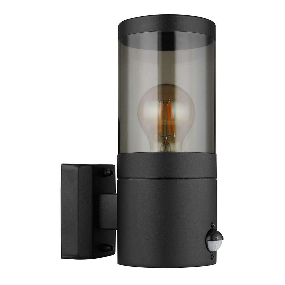 WANDLEUCHTE Edelstahl Schwarz rauchig 2er Set - Schwarz, Metall (10.2/24.5/17cm) - Globo Lighting