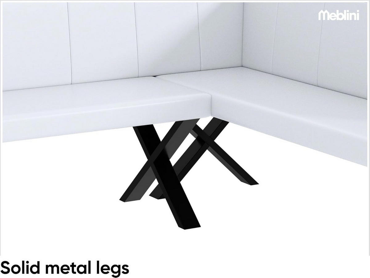 ECKBANK PETER_X - Weiß, Leder (142/196cm) - Meblini