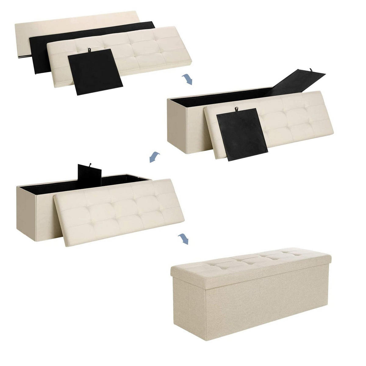 SITZBANK - Beige, Holzwerkstoff (38/38/110cm) - Hansiro