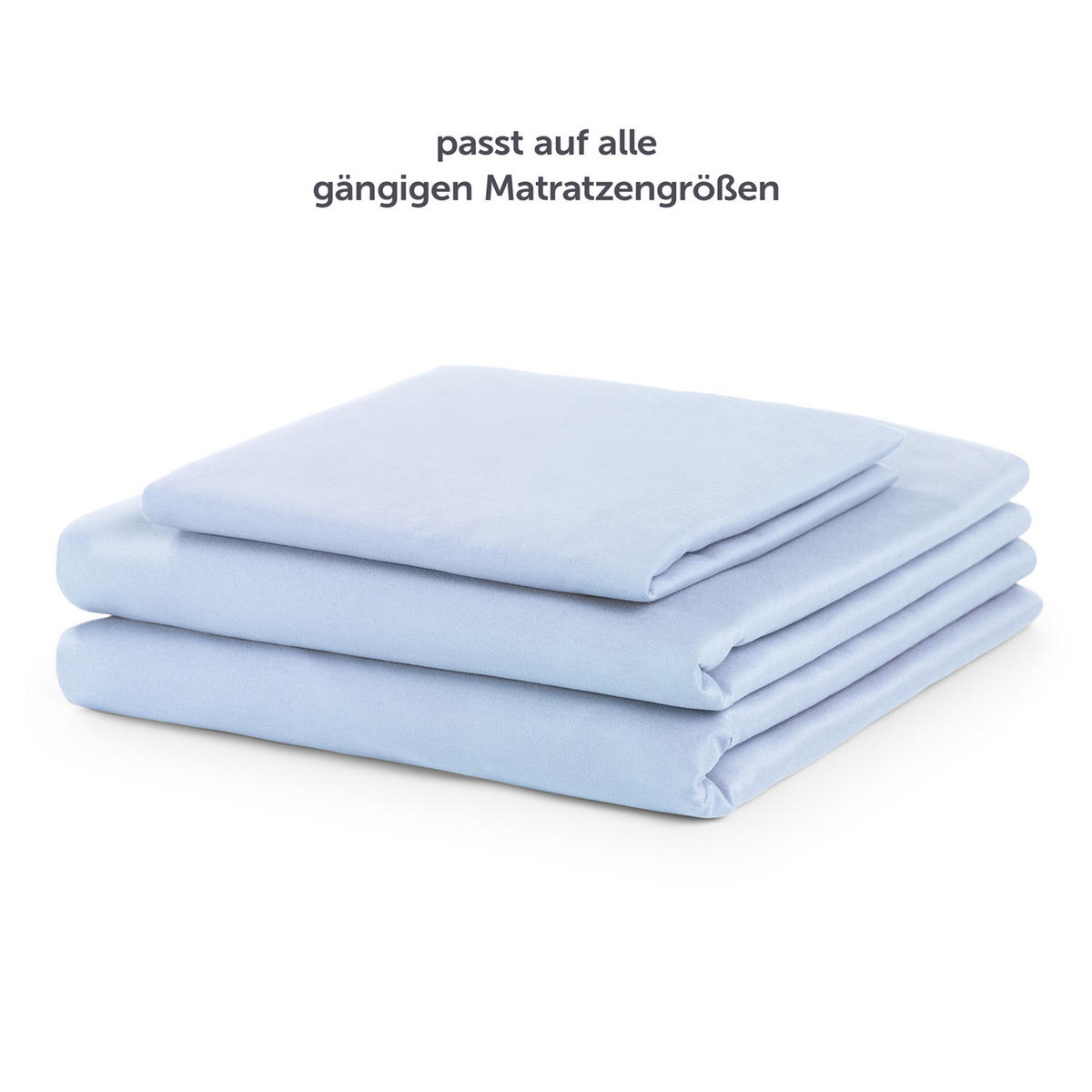 BETTLAKEN 3er Set - Spannbettlaken 90x190x30cm 1X Kissenbezug 50x80cm - Hellblau - Hellblau, Textil (90/190cm)