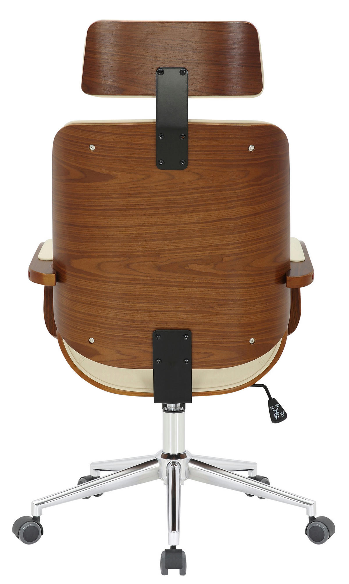 BÜROSTUHL KINGO 118x70x70 Walnuss/Creme Kunstleder - Creme, Leder/Metall (70/118/70cm) - DELUKE