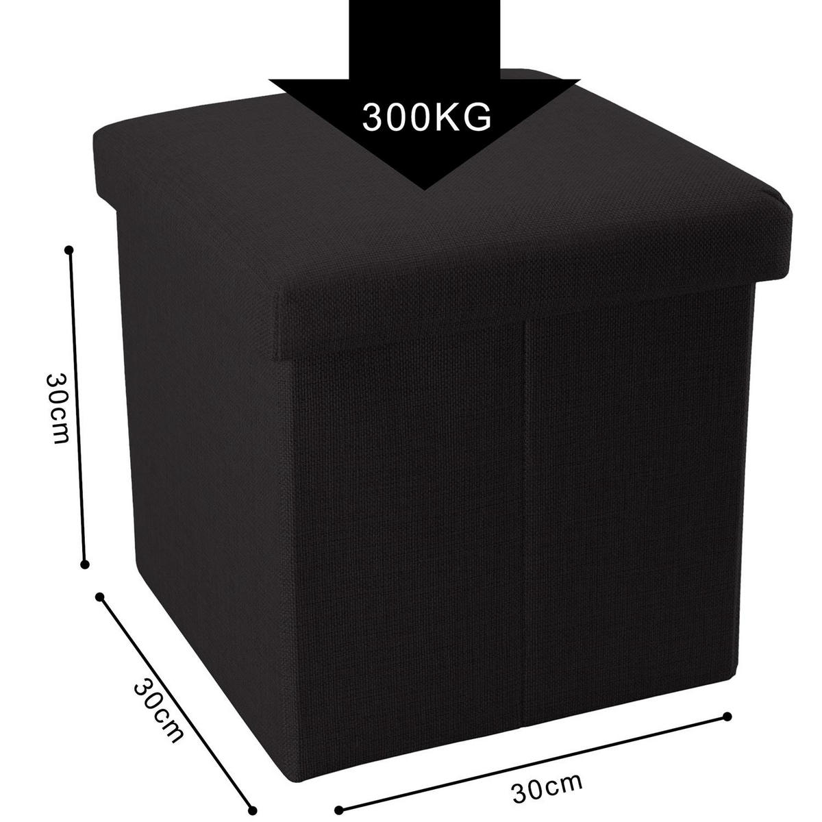 SITZBOX Faltbar 30/30/30 cm (Schwarz) - Schwarz, Textil (30/30/30cm) - Intirilife