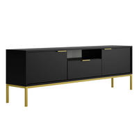 TV-MÖBEL Seattle Schwarz - Schwarz, Holzwerkstoff (33/56.4/175cm) - Petits-meubles