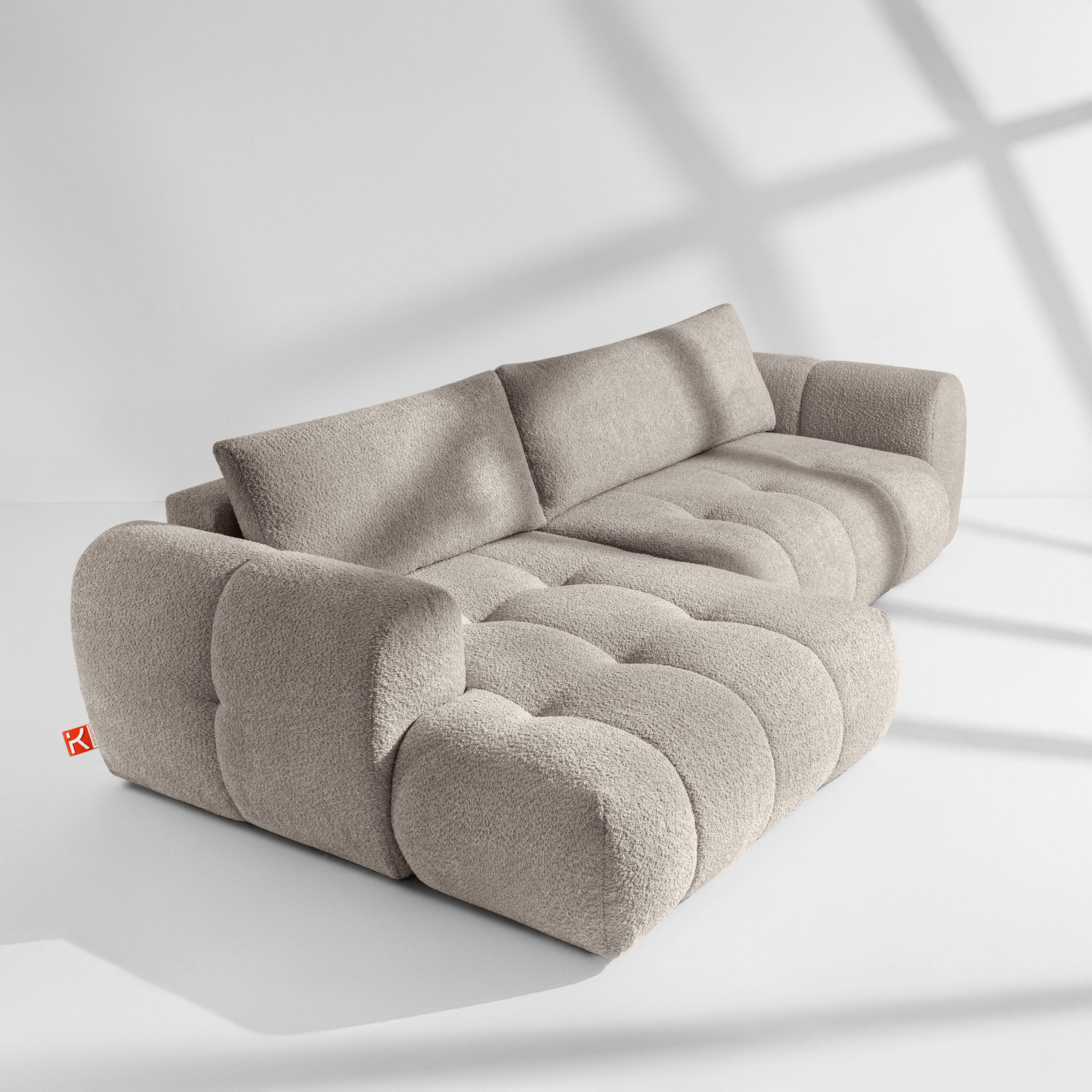 Thumbnail - Konsimo® Ecksofa, Grau, Holz, Textil, Holzwerkstoff, L-Form, 295x112 cm, Wohnzimmer, Sofas & Couches, Wohnlandschaften, ...