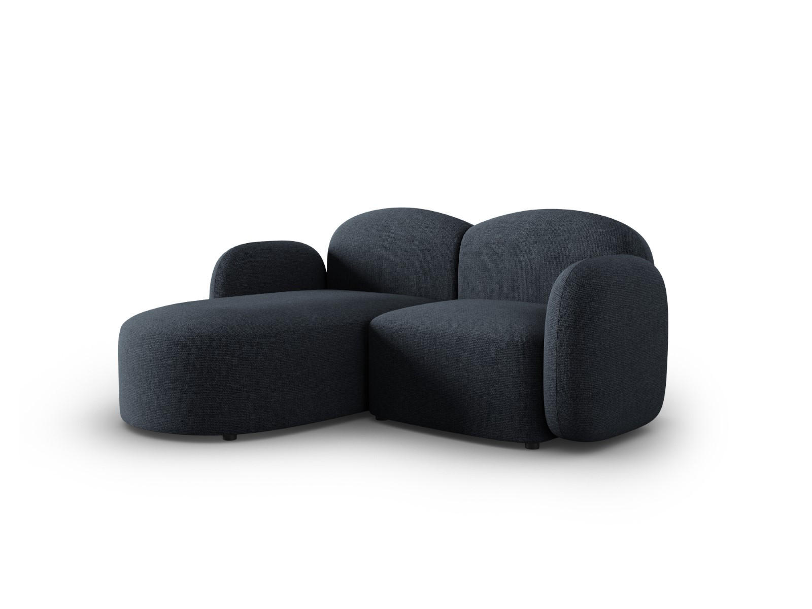 ECKSOFA links Blair aus Chenille-Stoff blau melange 3 Sitzplätze - Blau, Textil (155/194cm) - Micadoni