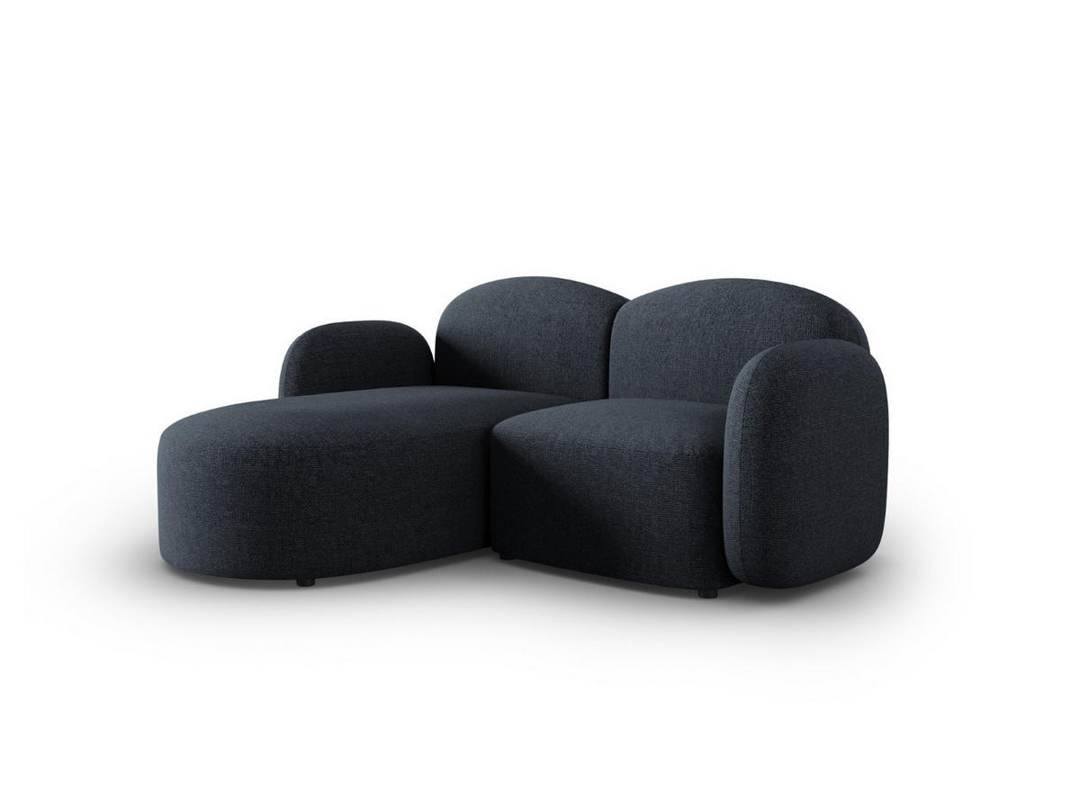 ECKSOFA links Blair aus Chenille-Stoff blau melange 3 Sitzplätze - Blau, Textil (155/194cm) - Micadoni