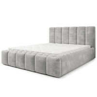 POLSTERBETT ATTORA LM 160x200 cm mit Bettkästen - Hellgrau - Hellgrau, Holz (160/200cm) - MASSENO